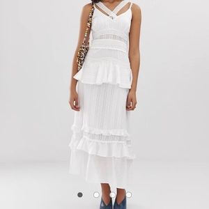 Lost Ink Cami Maxi Dress Ruffle Layers Crochet